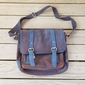 Bosca Distressed Courier Messenger Bag Italy $595